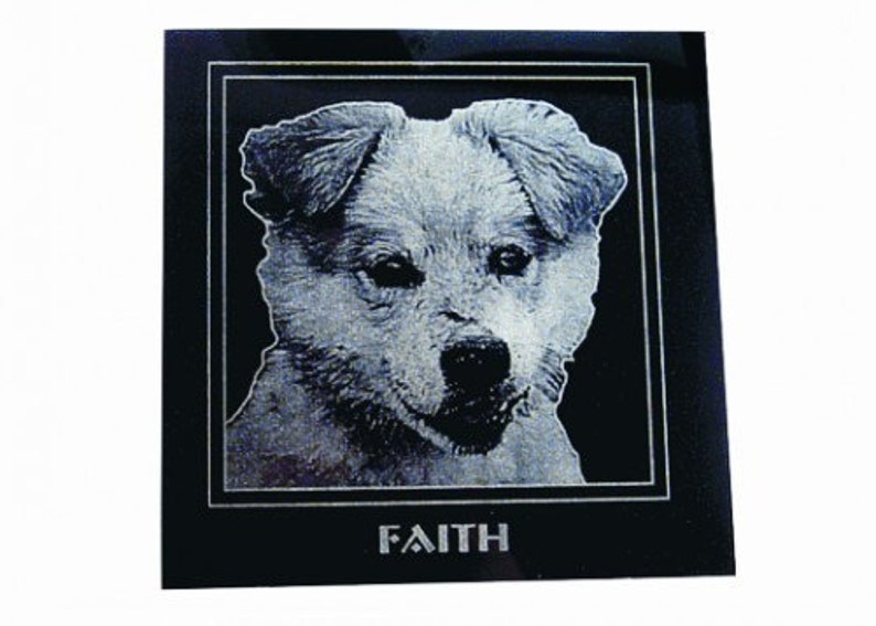 Personalized Black Granite Tile Laser Photo Engraved image 2