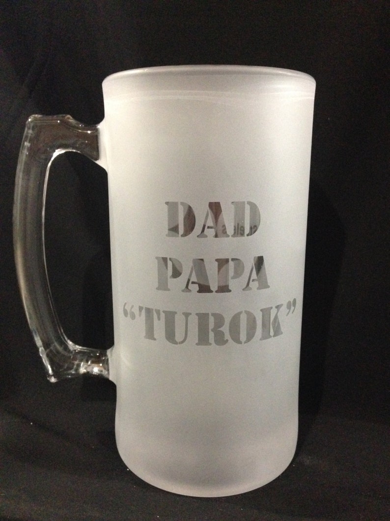 Father/'s Day Gift Gift for Dad Personalized 25 oz Frosted Glass Beer Mug