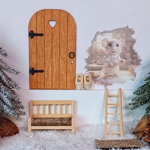 Secret Santa deurstartset met Secret Santa accessoires, Secret Santa deur, ladder, deurmat en Secret Santa schoenen