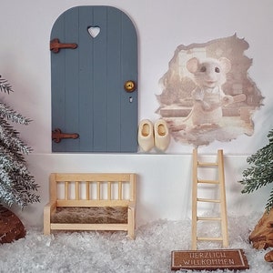 Secret Santa deurstartset met Secret Santa accessoires, Secret Santa deur, ladder, deurmat en Secret Santa schoenen
