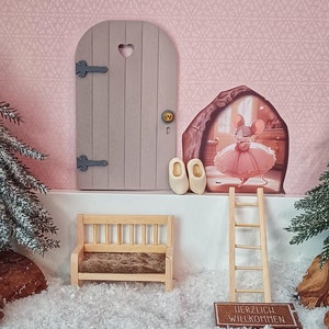 Secret Santa deurstartset met Secret Santa accessoires, Secret Santa deur, ladder, deurmat en Secret Santa schoenen