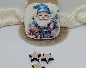 Christmas gift wooden box with elf motif Santa Claus gift Santa Claus farewell gift