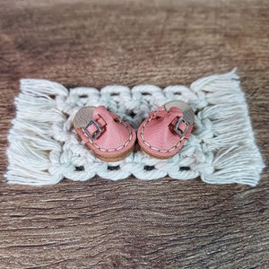 Gnome accessories for gnome door Miniature gnome shoes made of leather 2.5 cm