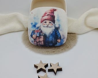 Christmas gift wooden box with elf motif Santa Claus gift Santa Claus farewell gift