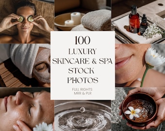 Luxury Skincare & Spa Stock Photos | 100 Aesthetic Wellness Images for Facialists and Estheticians | Beauty Brand Photography PLR MRR