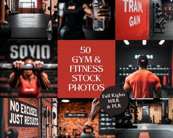 Gym & Fitness Stock Photos | 50 Sport Images | PLR and MRR License | Digital Download