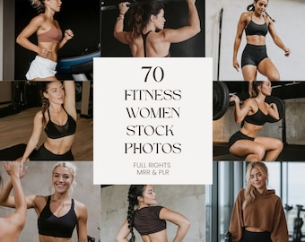 Fitness Frauen Stock Fotos | 70 Gym & Fitness Foto Ästhetische Stock Bilder | Minimalistische Fitness und Wellness |  PLR MRR Fotos