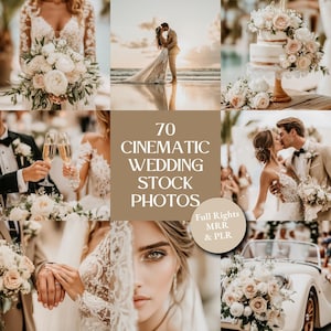 Cinematic Wedding Stock Photos: 70 Elegant Images for Canva & Instagram