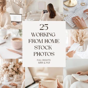 Chica stockbilder för hemarbete | 25 estetiska företagsbilder för Instagram | Neutrala beige kontorsvibbar | Paket med feminin entreprenörskap