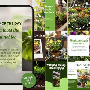 Garden Social Media Templates | Plant Shop Marketing Canva Bundle | Gardening Branding Kit for Instagram & Small Business | Horticultural