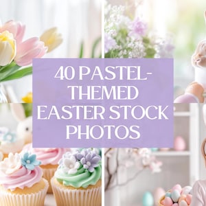 40 Pastel Easter Stock Photos: Canva Template (Digital Download)