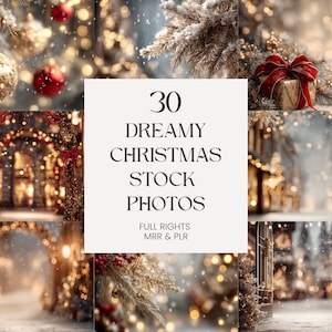 Dreamy Christmas Backgrounds | 30 Magic Holiday Bokeh Images | Cozy Winter and Xmas Stock Photos | PLR MRR