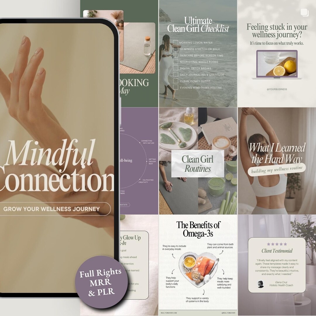 60+ Wellness Instagram Canva Templates 4:5 | Yoga Pilates Holistic ...