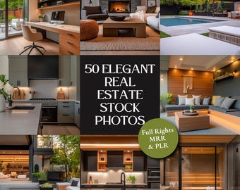 Real Estate Interior Stock Photo Pack | 50 Modern, Warm & Licensed Marketing Images for Real Estate, Designers and Marketers | PLR MRR