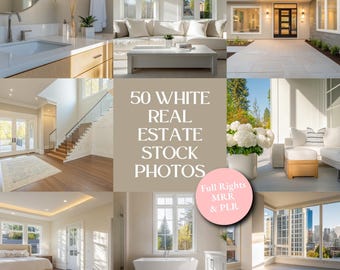 Bright White Real Estate Interior Stock Photo Pack | 50 Airy, Modern & Fully Licensed Images for Realtors, Designers and Marketers | PLR MRR