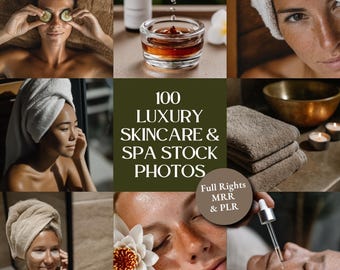 Luxury Skincare & Spa Stock Photos | 100 Aesthetic Wellness Images for Facialists and Estheticians | Beauty Brand Photography PLR MRR