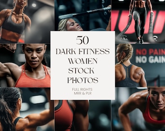 Photos de femmes fitness sombres et réalistes | 50 images cinématographiques de salle de sport | Images d'entraînement féminin fortes | DPP MRR