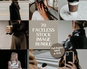 Faceless Marketing Stock Photos | 70 Faceless Stock Image Bundle | Digital Marketing Aesthetic | Luxury Faceless Social Media | PLR MRR