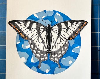 Sérigraphie Blutterfly de Jefferson Andrew, édition de 8 exemplaires