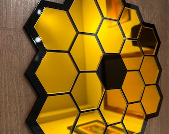 James Webb Space Telescope inspired 29cm gold acrylic mirror all acrylic - JWST