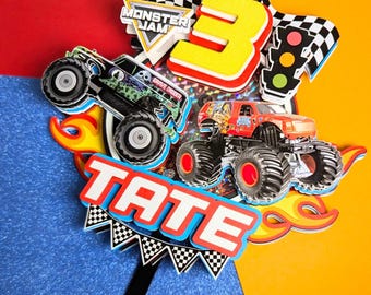 Monster Truck Cake Topper, Personalised 3D, shaker