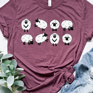 Sheep T-Shirt, Cute Sheeps Shirt, Funny Sheep Kid Shirt, Farm Animal Shirt, Sheep Lover Shirt, Sheep Shirt Gift, Sheep Women Shirt,Lamp Farm