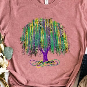 Mardi Gras Tree shirt, Watercolor Mardi Gras Bead Tree Tee, Mardi Gras Carnival Shirt, Mardi Gras Fat Tuesday Gift, NOLA Beads Parade Shirt