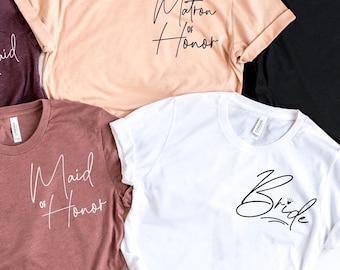 Bridesmaids Shirt, Bridesmaid Custom Tshirts, Wedding Custom Shirts, Maid Of Honor Shirt, Bridesmaid Gift,Bridal Party Shirts, Bride's Babes