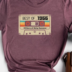 59th Birthday Shirt, Vintage 1966 Limited Edition Cassette T-Shirt, 59th Birthday Gift For Women, 59th Birthday Men Tee, 1966 Birthday Shirt