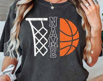 Comfort Colors® Customized Basketball Shirt, Your Name Basketball Shirt, Personalized Basketball Shirt, Game Day Shirt, Basketball Season