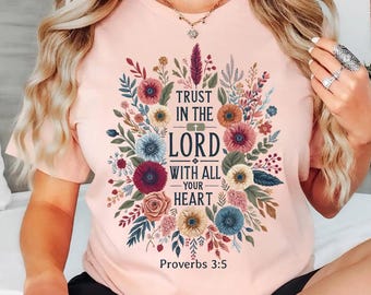 Trust In The Lord Shirt, Religious Shirt, Faith Shirt, Christian Gift, Gift For Christian, Sunday Church Shirt, Marian Catholic Shirt, Jesus