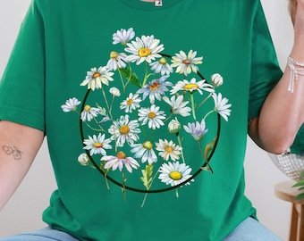 Daisy Shirt, Wildflower Shirt, Floral Shirt, Gift Birth Month ,Flower Gift For Sister, Summer Flower Shirt, Daisy Women Shirt, Daisy T shirt