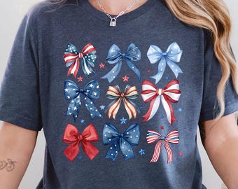 USA Bow Shirt, Coquette America Bow Shirt for July 4th, Memorial Day Shirt, USA Shirts, Patriotic Bow Shirts, Election Shirt, 4th Of July