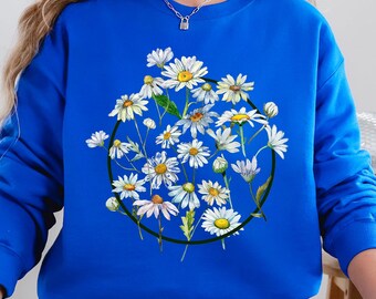 Daisy Sweatshirt, Wildflower Shirt, Floral Shirt, Gift Birth Month ,Flower Gift For Sister, Summer Flower Shirt, Daisy Women Shirt,Daisy Tee