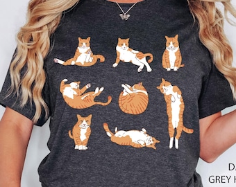 Cute Orange Cat Shirt, Orange Cat T-Shirt, Orange Cat Mom Sweatshirt, Orange Cat Owner Gift, Orange Tabby Cat Tee, Ginger Cat,Crazy Cat Lady