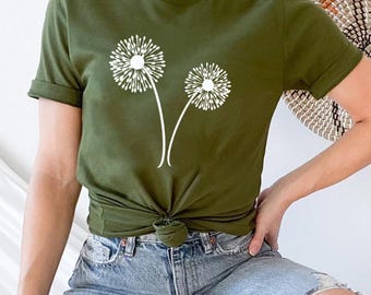 Dandelion Shirt, Wildflower Shirt, Blossoms Shirt, Gift For Her, Shirt, Floral Tshirt, Spring Shirt, Women Shirt, Nature Lover Gift, Garden