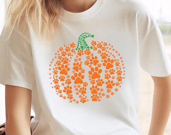 Paw Pumpkin Shirt, Paw Print Shirt, Pumpkin Dog Shirt, Dog Halloween Shirt,Retro Pumpkin, Halloween Shirt, Halloween Sweatshirt,Thanksgiving