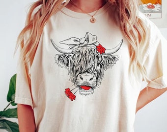 Cute Cow Shirt, Heifer Sweatshirt, Highland Cow Shirt, Cow Gifts For Her, Farm T-shirt, Ranch Tee, Farmer, Cowgirl, Bull Shirt, Cow T-shirt