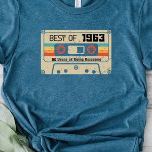 62nd Birthday Shirt, Vintage 1963 Limited Edition Cassette T-Shirt, 62nd Birthday Gift For Women, 62nd Birthday Men Tee, 1963 Birthday Shirt