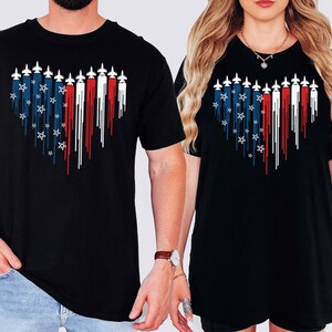 Comfort Colors® Red White Blue Air Force Flyover Men&#39;s T-shirt, Air Force Shirt, Airplane Show Shirt, Independence Day Shirt,4th Of July Tee