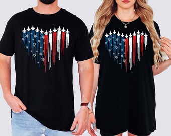 Comfort Colors® Red White Blue Air Force Flyover Men's T-shirt, Air Force Shirt, Airplane Show Shirt, Independence Day Shirt,4th Of July Tee