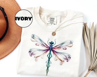 Comfort Colors® Bright Golden Dragonfly Shirt, Comfort Colors Cute Women T-shirt, Cute Dragonfly Tee, Cute Women Gift, Boho Girly Gift