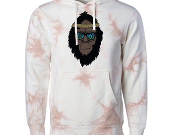 Retro Squatch Oregon Bigfoot Head | Premium Pullover Hoodie