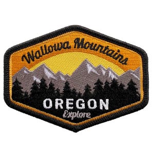 Explore Oregon Wallawa Mountains | Iron-on Embroidered Patch