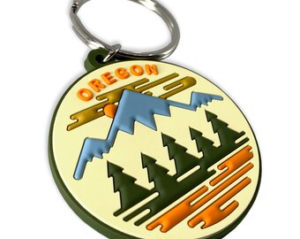 Oregon Fifty Mountain Ranges | 3D PVC Key Ring