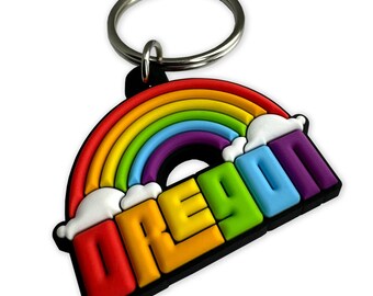 Oregon Dreaming Rainbow | PVC Key Ring