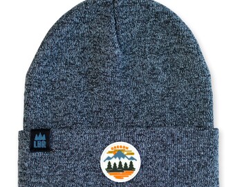 Oregon Fifty Mountain Ranges | Duo-Yarn Knit Beanie