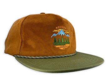 Oregon Fifty Mountain Ranges Sueded | Flat bill snapback hat