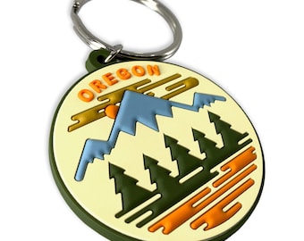 Oregon Fifty Mountain Ranges | 3D PVC Key Ring