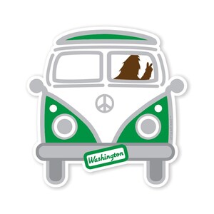 Washington Peace Bigfoot VW Van | Vinyl Sticker